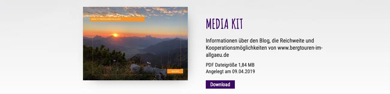 zum Media Kit von Bergtouren im Allgäu