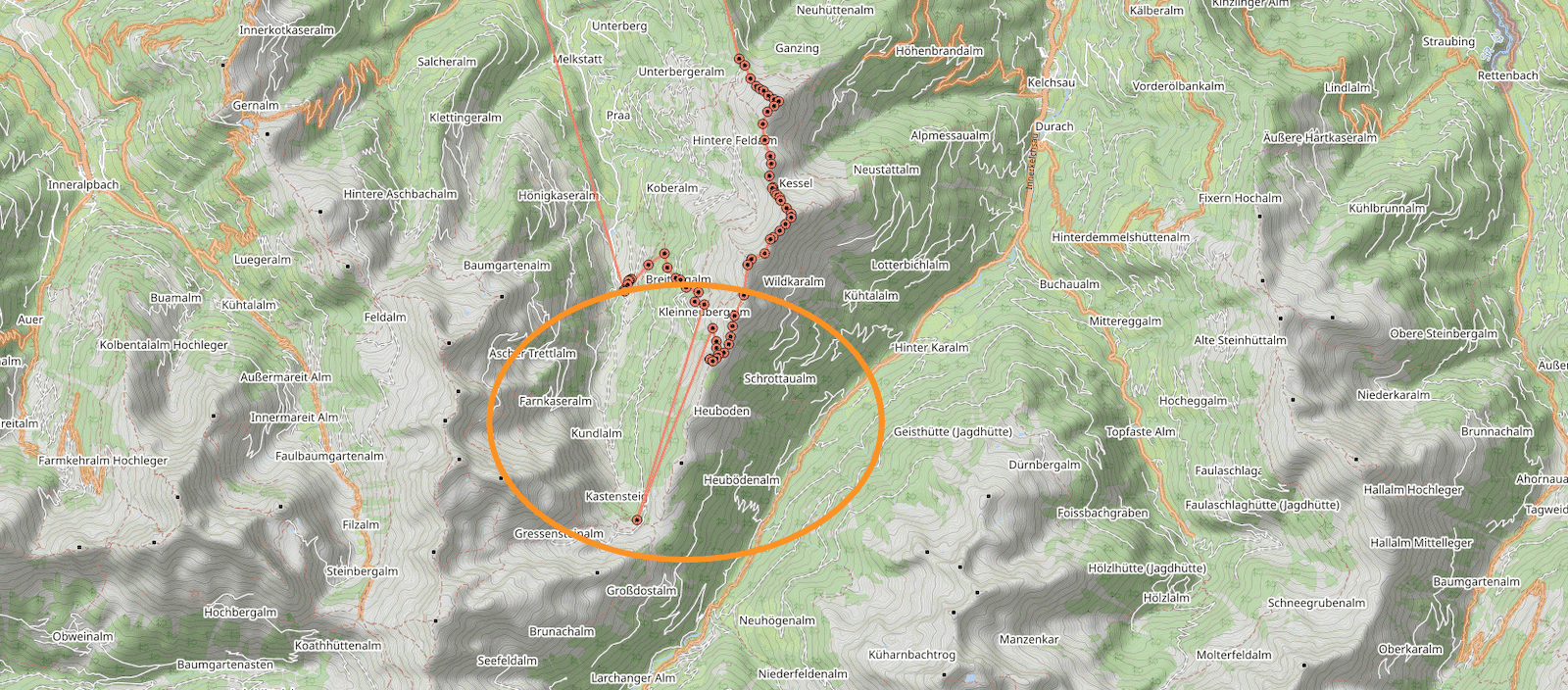 Bei unsauberem Empfang gibt es auch Ausreißer im Tracking