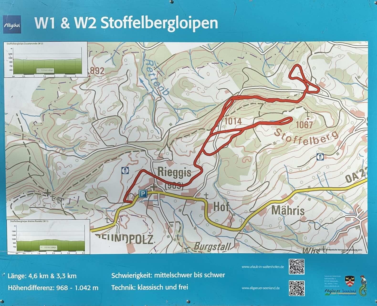 Infotafel zu den Stoffelbergloipen